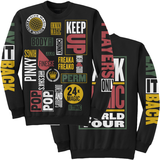 Bruno Mars World Tour Crewneck (600x600), Png Download