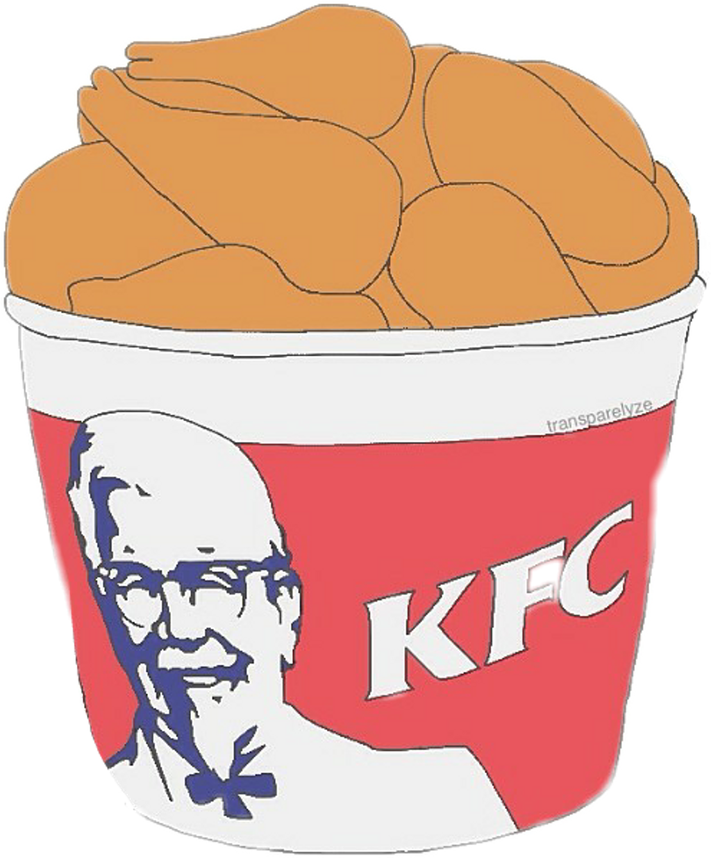 Kfc Sticker Overlays Food - Kfc Bucket Chicken Transparent (1024x1235), Png Download