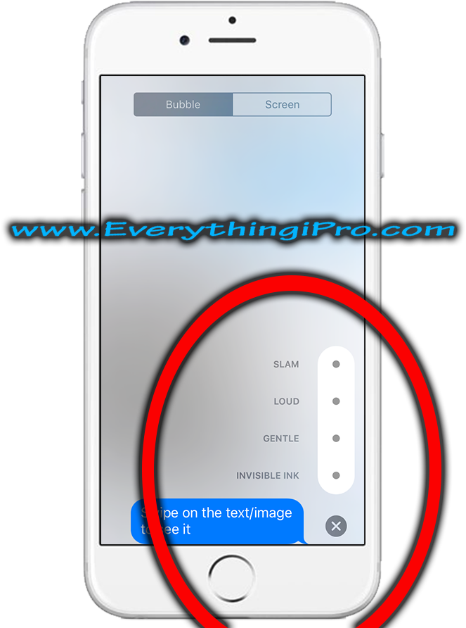 Slam, Loud, Gentle And Invisible Ink Ios 10 Messages - Iphone (850x899), Png Download