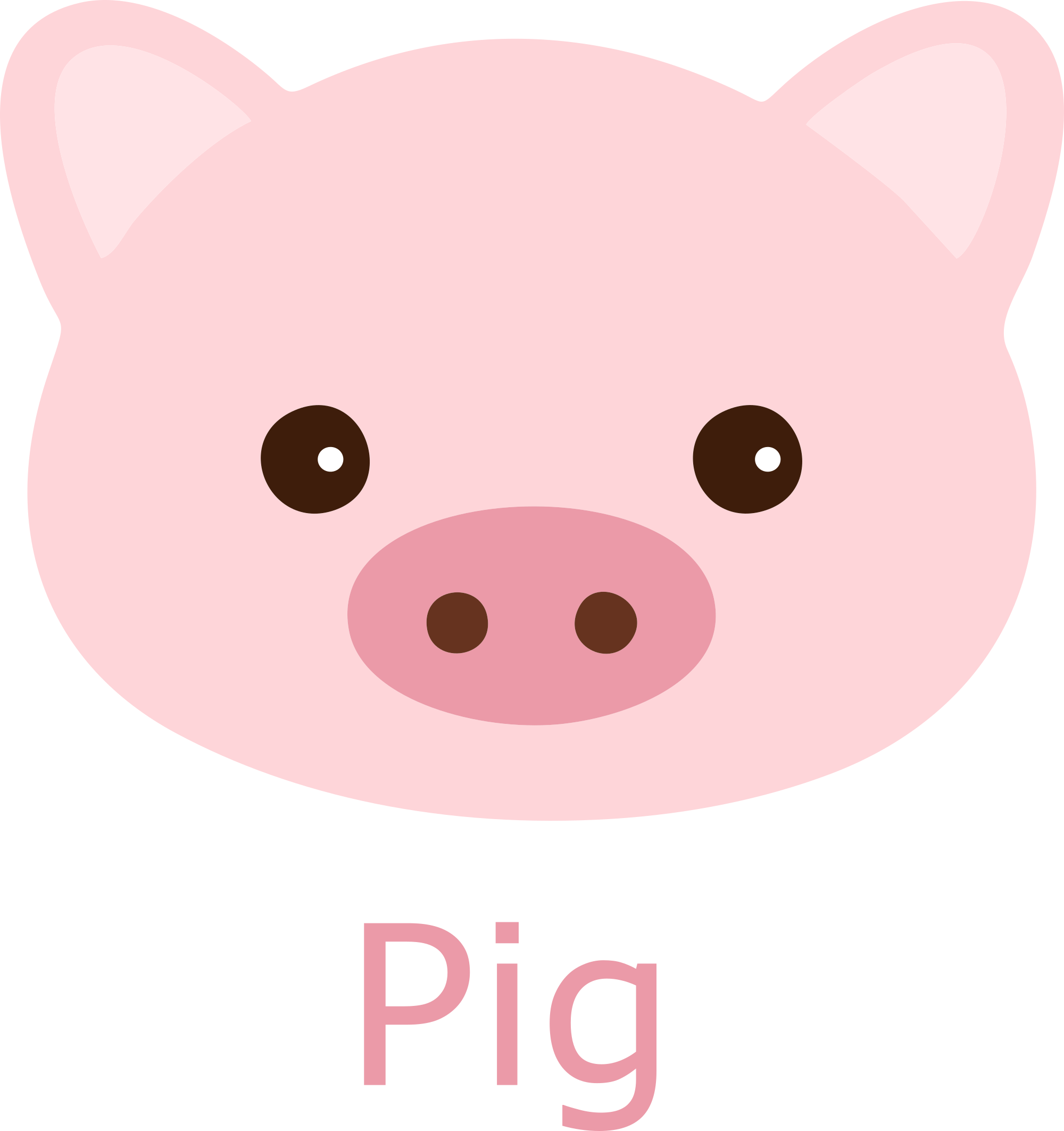Pig Face Cartoon Image - Domestic Pig (2000x2125), Png Download