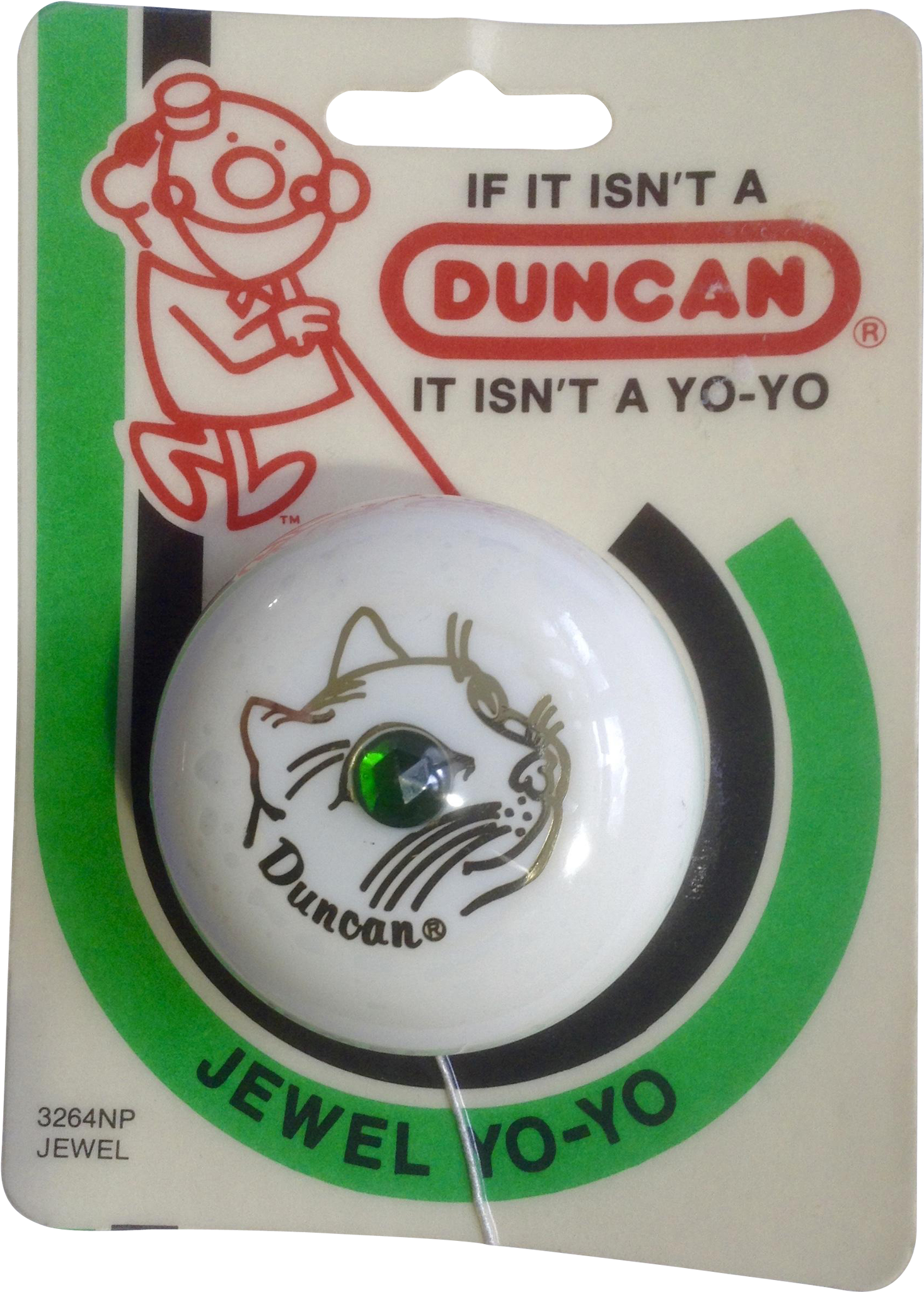 1986 Duncan Yo-yo Jewel Green Eye Gold Cat White Yoyo - Duncan Yoyo (2048x2048), Png Download