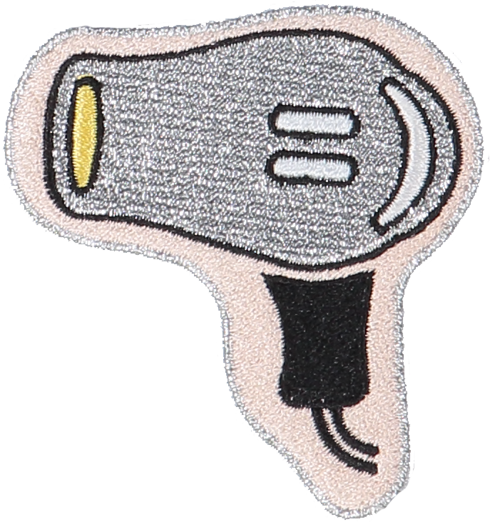 Blow Dryer Sticker Patch - Drawing (687x731), Png Download