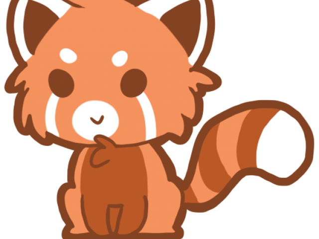 Red Squirrel Clipart Tupai - Cute Red Panda Drawing (640x480), Png Download