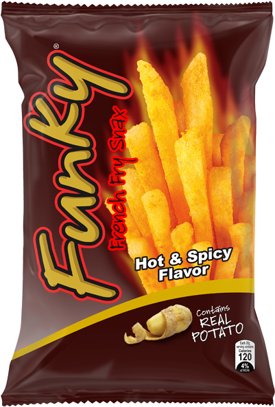 Funky Is A Crunchy French Fry Shaped Potato Snack That - Snack (570x597), Png Download
