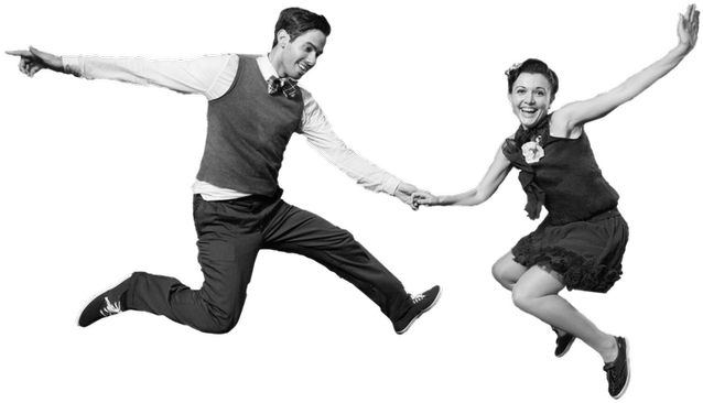 Happy White American Couples - Jumping (733x550), Png Download