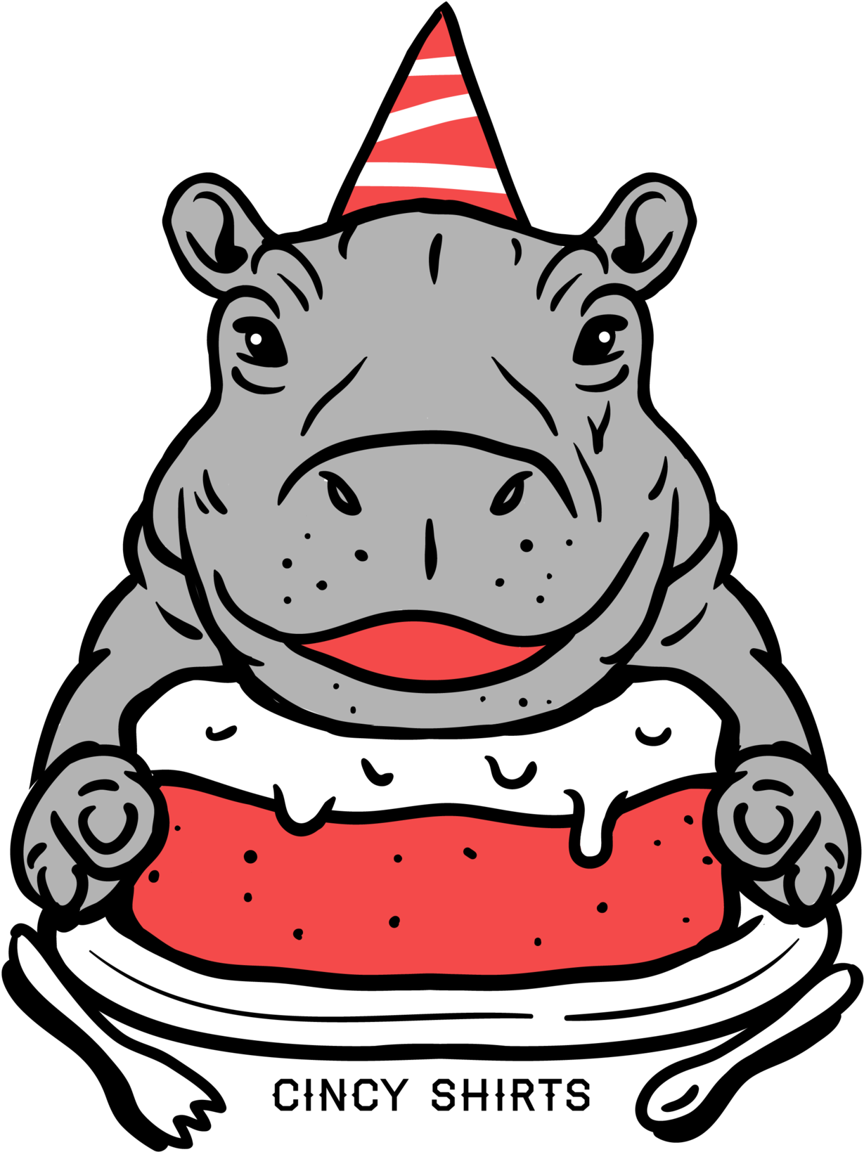 Fiona The Hippo Birthday Tattoo - Cartoon (2048x2047), Png Download