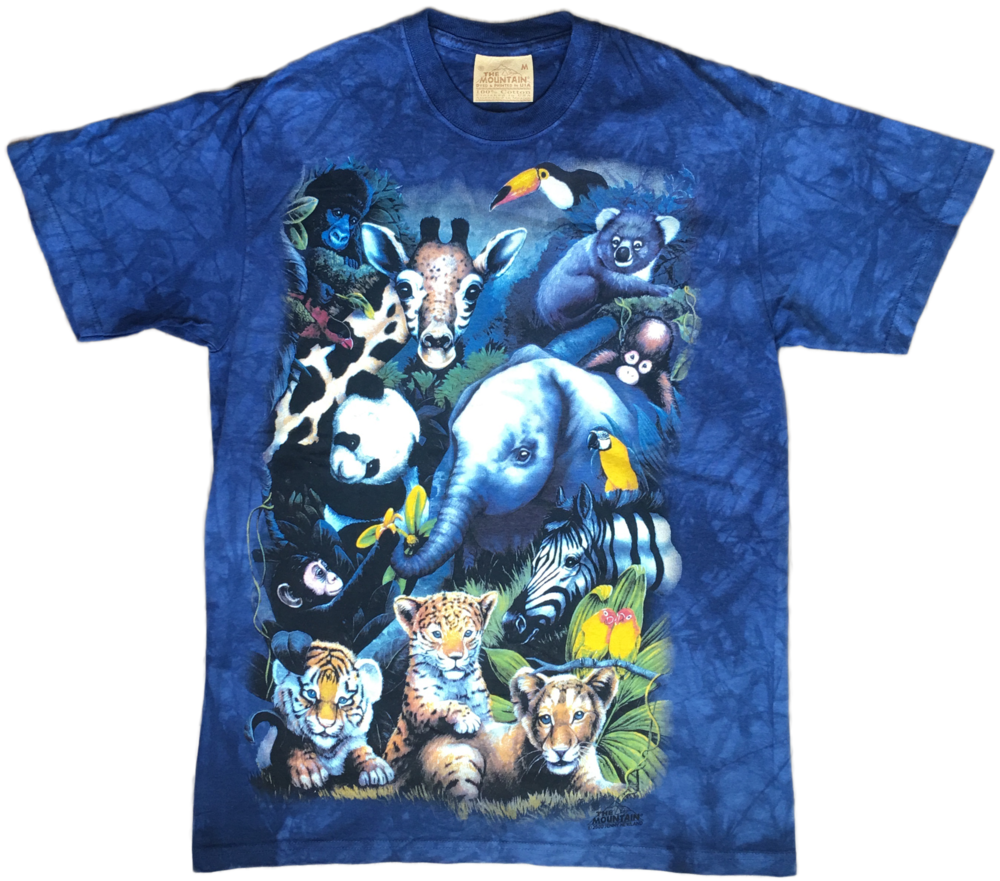 2000 The Mountain Jungle Animals T-shirt (1000x881), Png Download