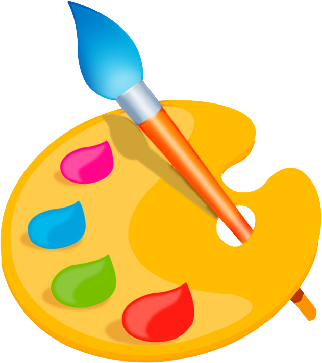 Paint Palette And Brush Png Image - Paintbrush And Palette Png (631x712), Png Download