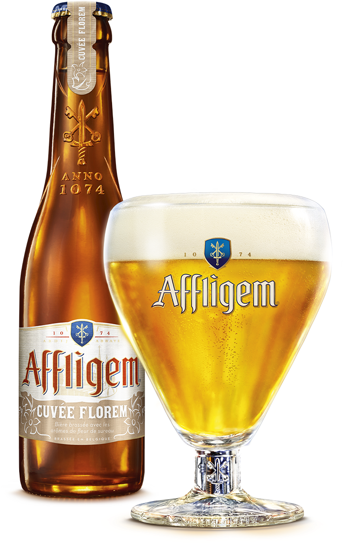 Bottle & Glass Florem - Vlaams Brabant Bier (813x1181), Png Download