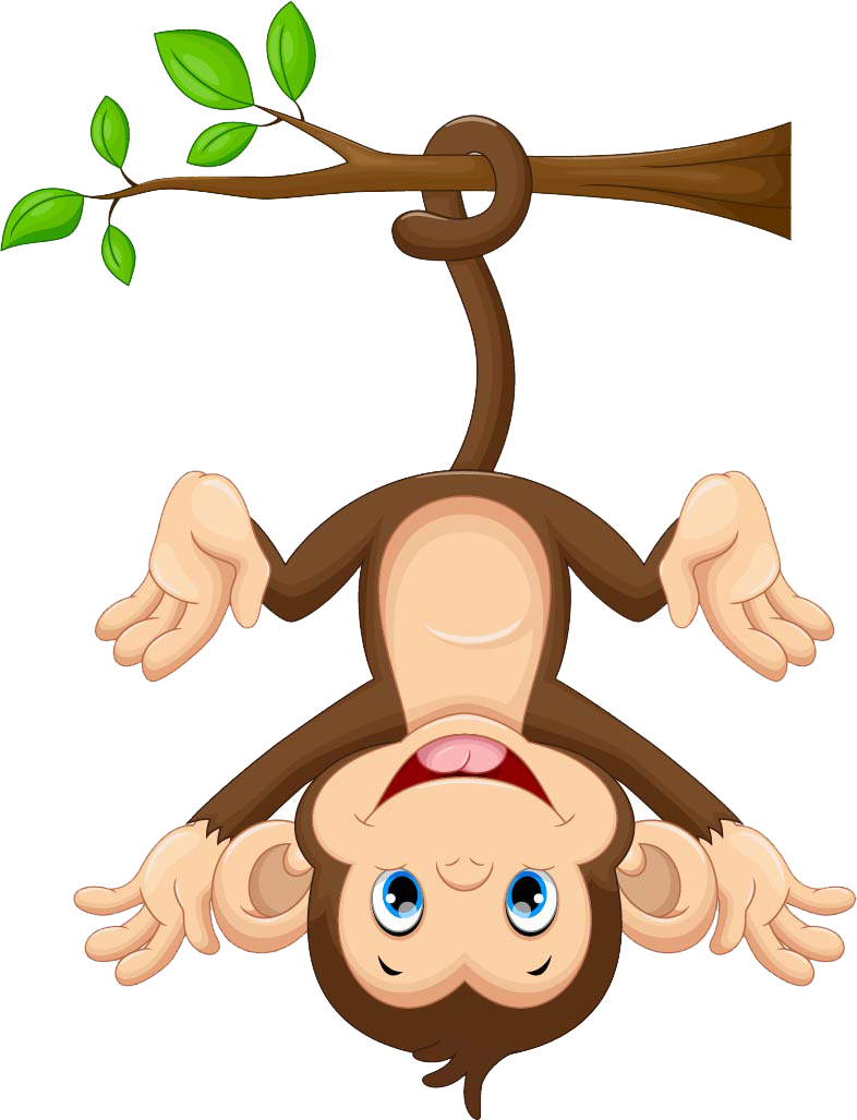 Monkey Cartoon Free Photo Png Clipart - Cartoon Monkey Hanging From Tree (786x1027), Png Download