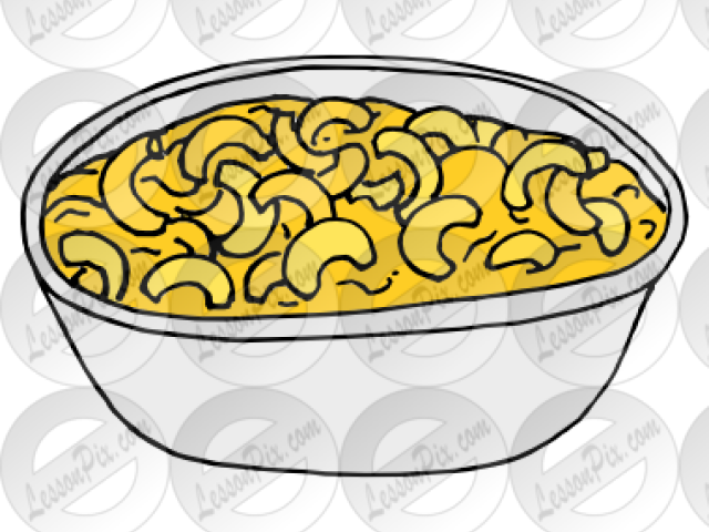 Macaroni And Cheese Clipart Orange - Bowl Macaroni Line Art (640x480), Png Download
