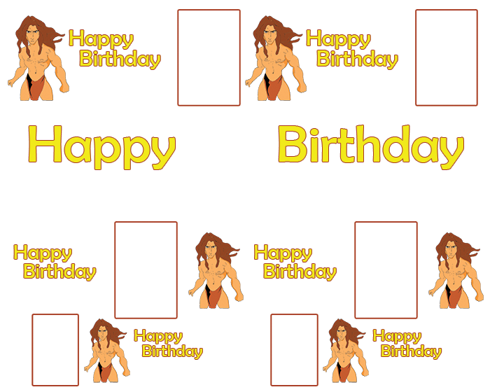Personalised Theme Beautiful Tarzan Birthday Banner - Cartoon (700x560), Png Download