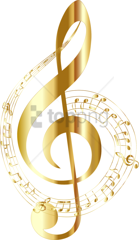 Free Png Gold Music Notes Png Png Image With Transparent - Golden Treble Clef (481x830), Png Download