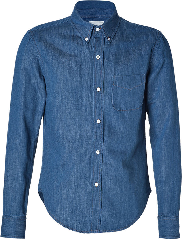 Band Of Outsiders Blue Denim Shirt - Band Of Outsiders Denim Shirt (800x949), Png Download