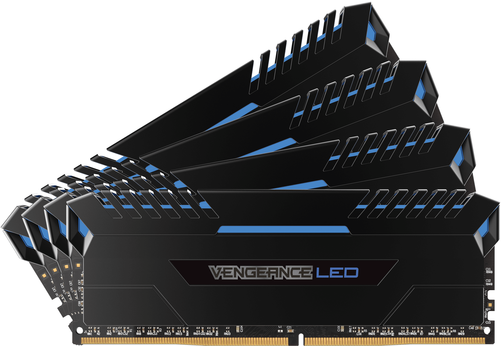 Corsair Black Heatsink , 16gbx4 Dual Kit Ddr4-3000 - Corsair Vengeance 32g (1800x1258), Png Download