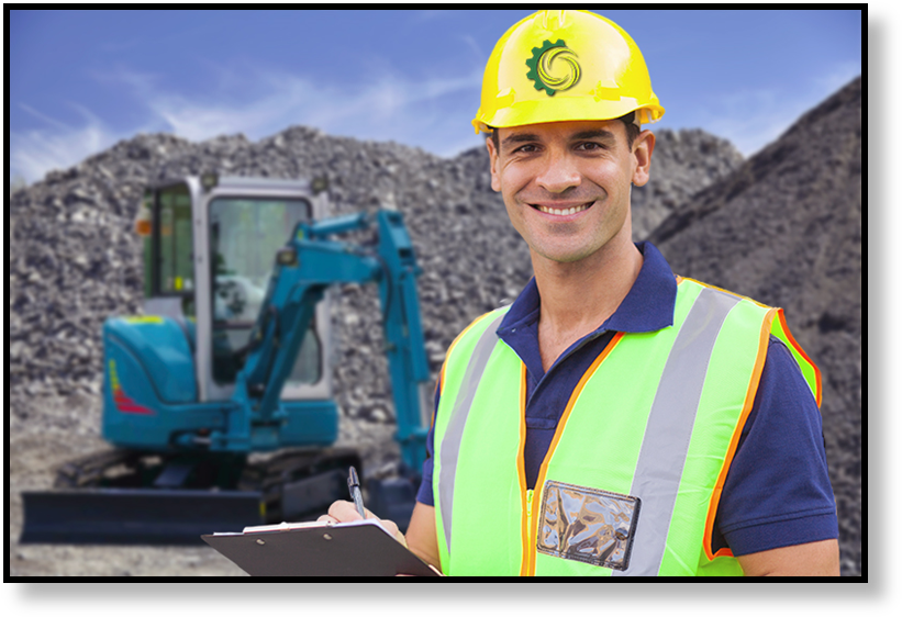 Inspecting Used Mini Excavators Jim Strong Tfd - Hard Hat (830x571), Png Download