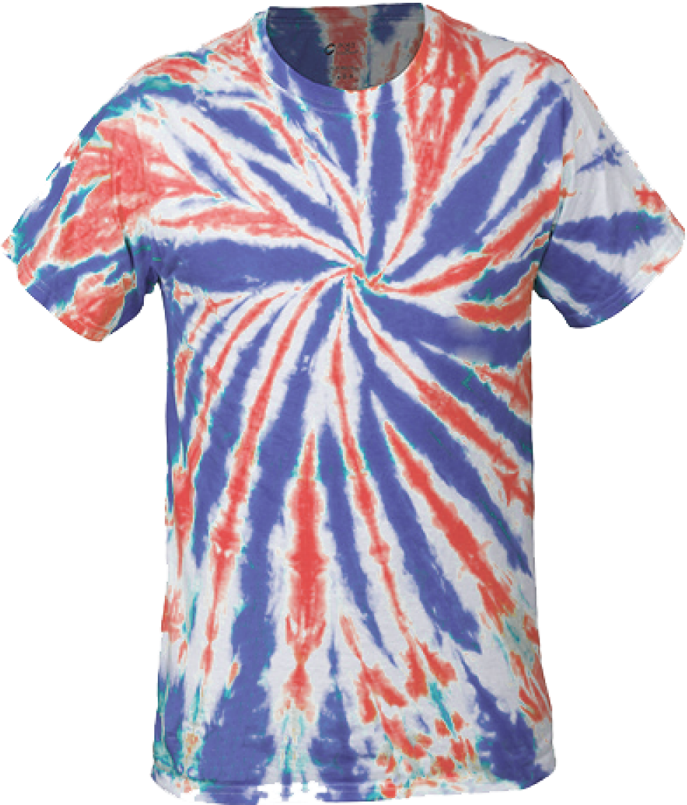 Multi Color Tie Dye Tee Red/white/blue Xl - Active Shirt (1200x1200), Png Download