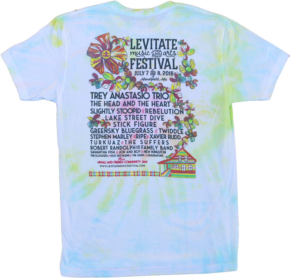 Music Festival Tie Dye - Active Shirt (1050x1050), Png Download