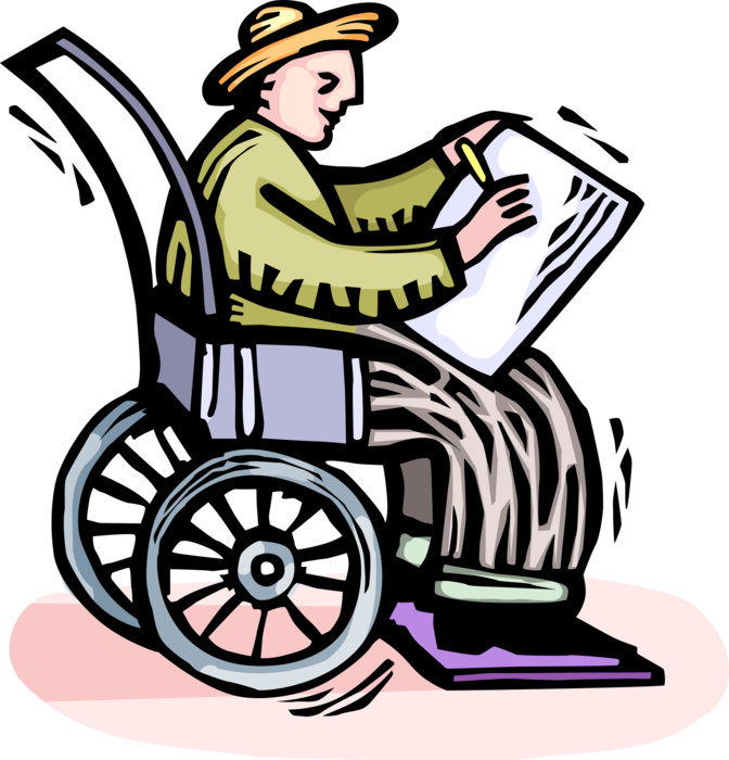 Graphic Library Elderly Artist In Image Illustration (672x700), Png Download