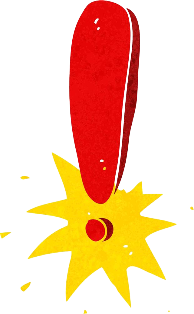 Exclamation Mark Png Background Image - Exclamation Mark Cartoon Png (1032x1032), Png Download