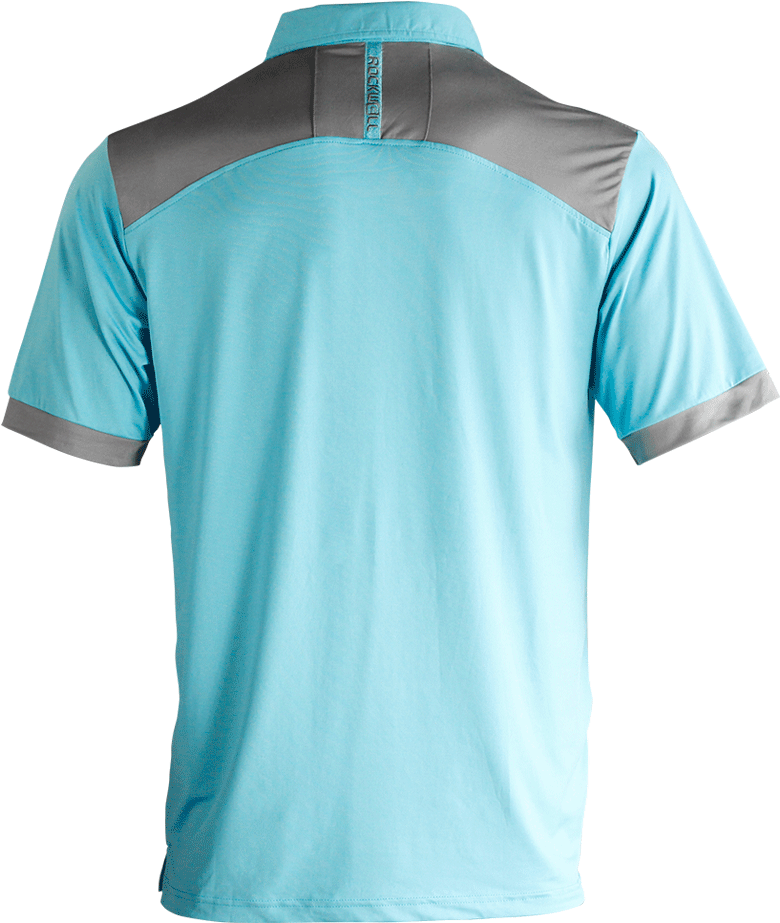 Rockwell Poly-blend Polo - Polo Shirt Aqua Blue And Gray (835x1026), Png Download