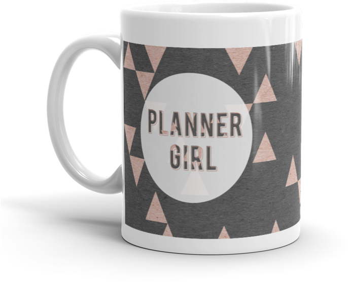 Rose Gold Triangle 'planner Girl' Mug - Coffee Cup (800x800), Png Download