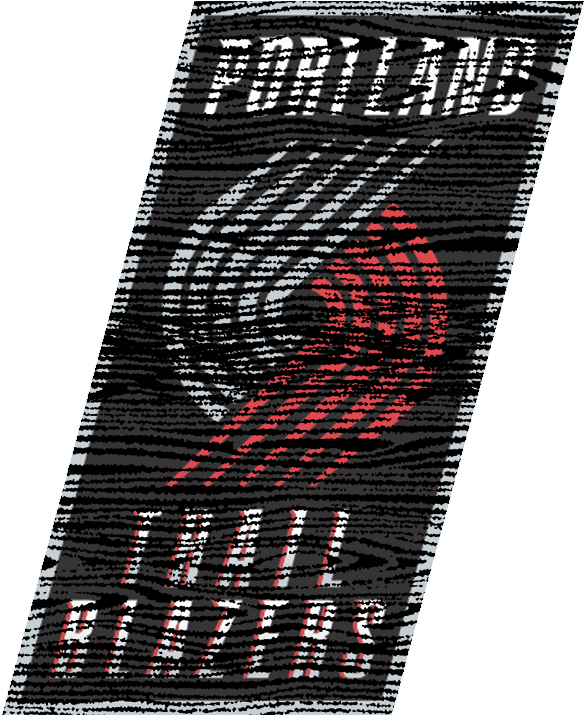 Portland Trail Blazers 2004-present Primary Logo Distressed - Graphic Design (822x1086), Png Download