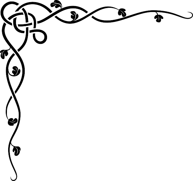 Flourish Clipart Vine - Border Design Black And White (640x602), Png Download