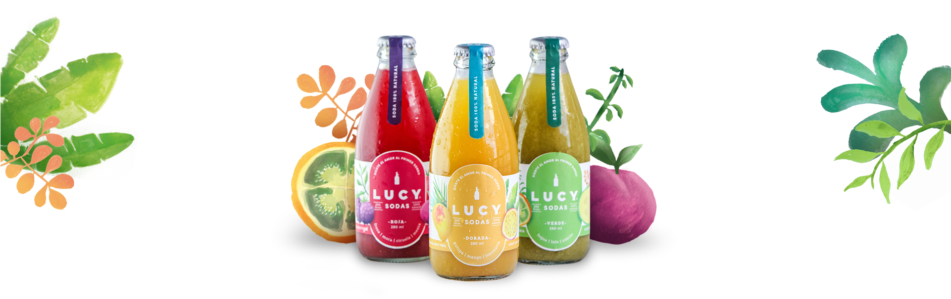 Sodas 100% Naturales 100% Colombianas - Glass Bottle (1920x850), Png Download