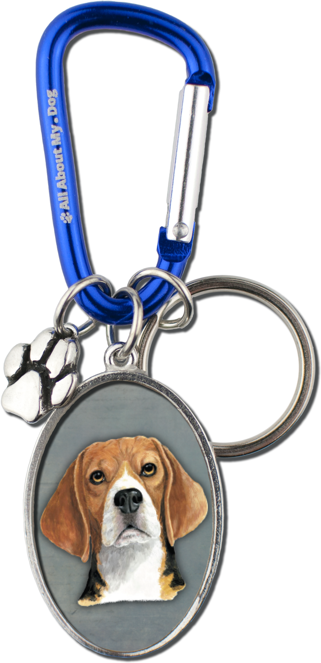 Beagle Cameo Carabiner Keychain - Beagle (1446x2657), Png Download