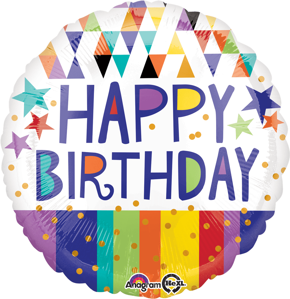 Globo De Cumpleaños - Happy Birthday Shapes (1000x1000), Png Download
