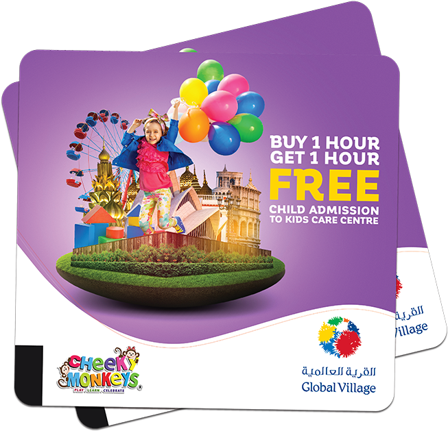 Two Cheeky Monkeys Voucher Buy 1 Hour Get 1 Hour Free - Global Village (800x800), Png Download