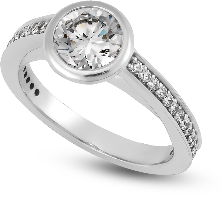 Standard View Of Egrr51 In White Metal - Pre-engagement Ring (800x800), Png Download