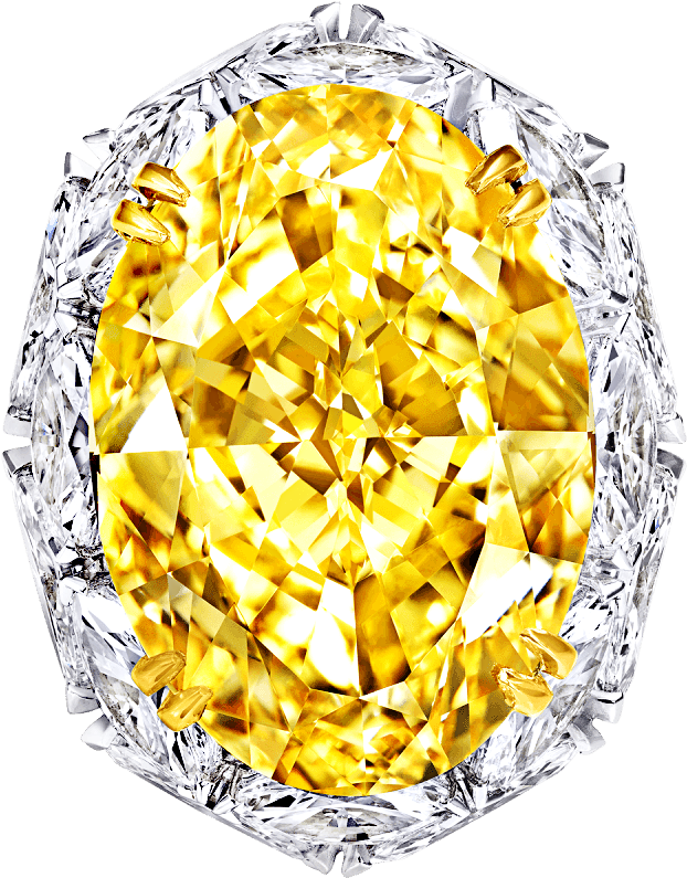 A Graff Yellow And White Diamond Ring Featuring A Fancy - Diamond (2000x2000), Png Download