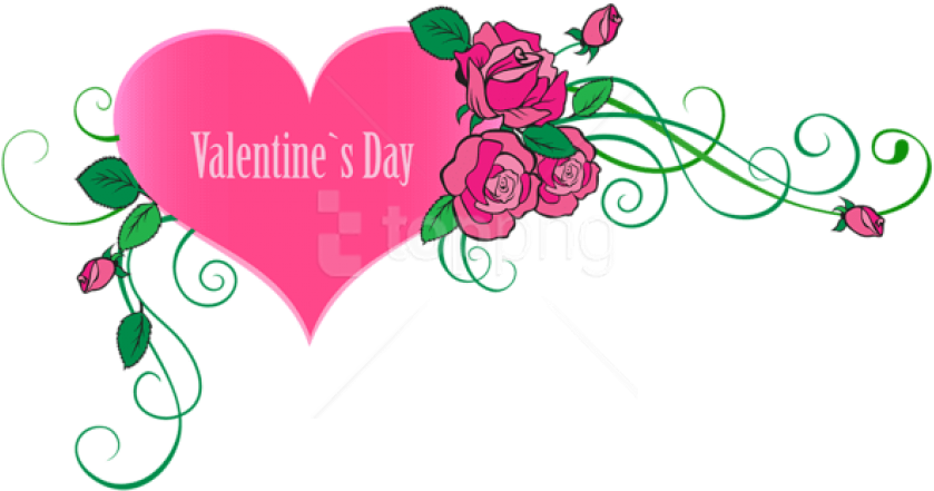 Free Png Download Happy Valentine's Day Heart With - Valentines Day Heart Clipart Transparent (850x452), Png Download