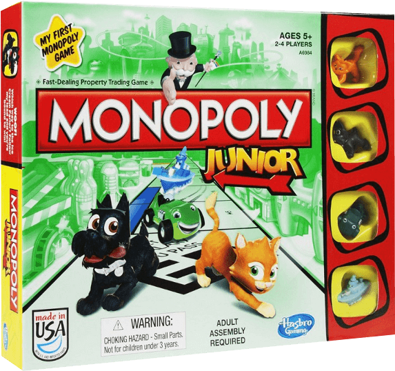 Monopoly Junior Box - Board Games For Children (709x709), Png Download