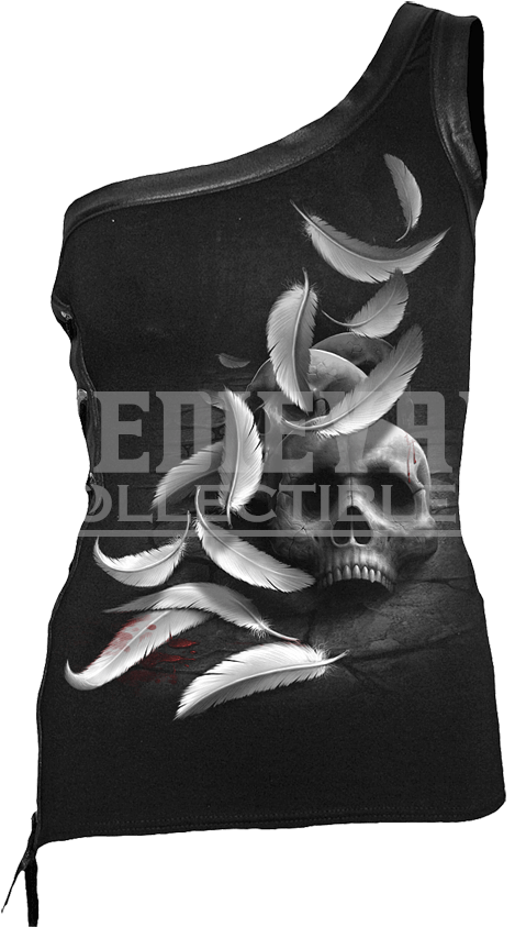 Broken Feathers Off Shoulder Womens Shirt - Active Tank (850x850), Png Download