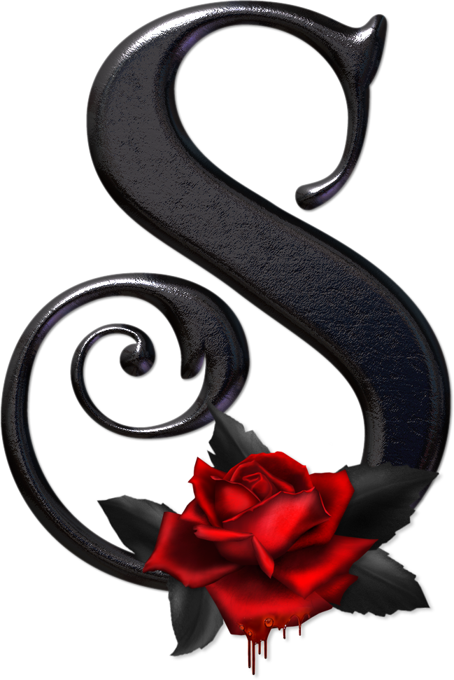 Alfabeto Gótico Con Rosas Rojas - S Love N Letter (649x971), Png Download