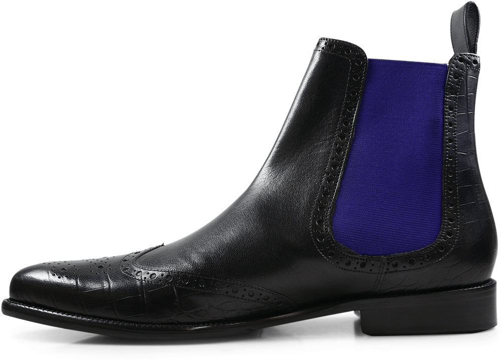 Ankle Boots Erol 32 Black Elastic Purple Flame - Chelsea Boot (1024x1024), Png Download