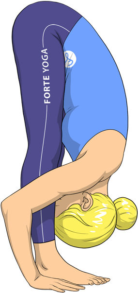 Forward Fold Yoga Pose - Forward Bend Cartoon (900x675), Png Download