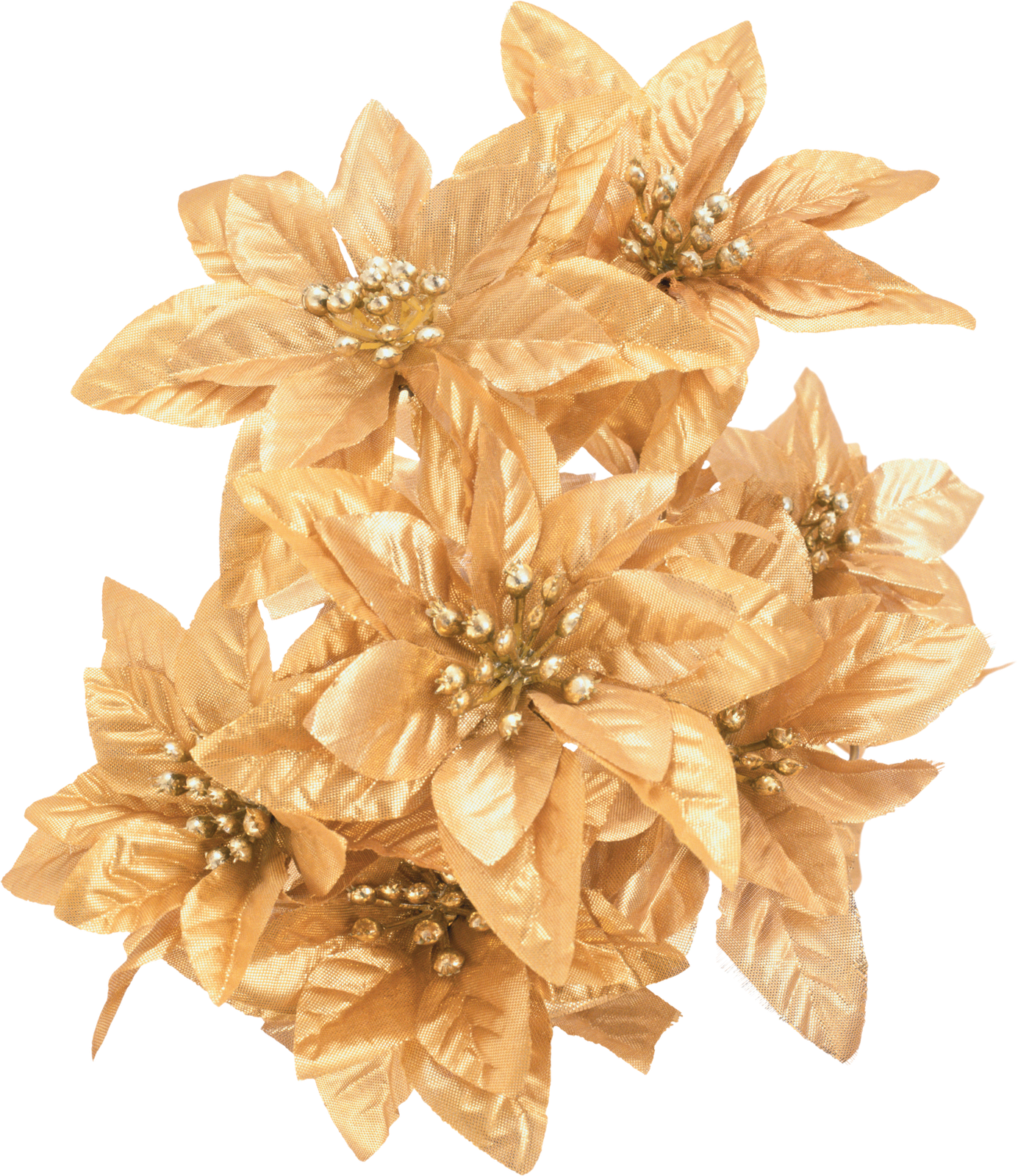 Adornos Luces Y Campanas De Navidad Png - Gold Christmas Flower Png (1385x1600), Png Download