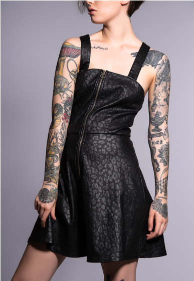 Glam Goth Leo Dress - Little Black Dress (560x560), Png Download