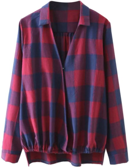 Blusas Mujer Precio Bajo Azul Y Rojo A Cuadros Superpuestos - Tartan (600x600), Png Download