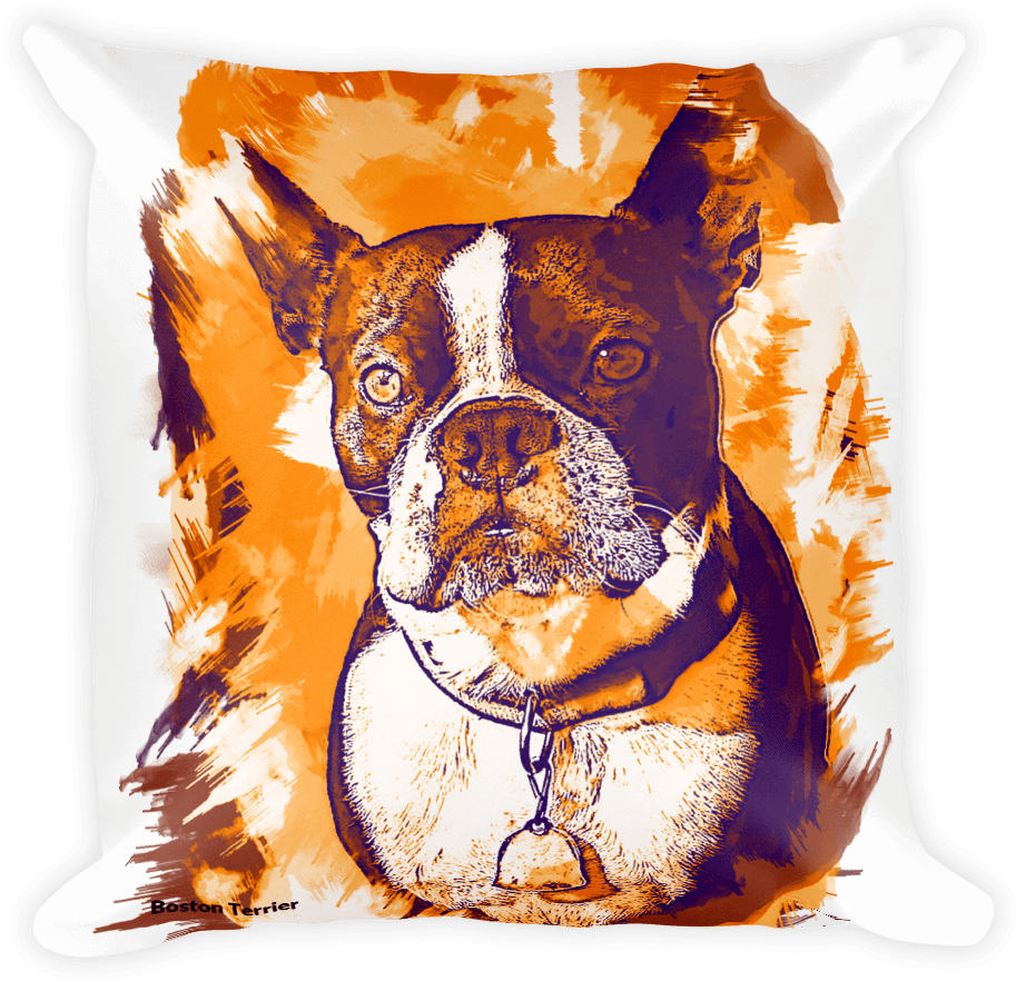 Boston Terrier Artistic Photo Art Decorative Pillow - Artist (1000x1000), Png Download
