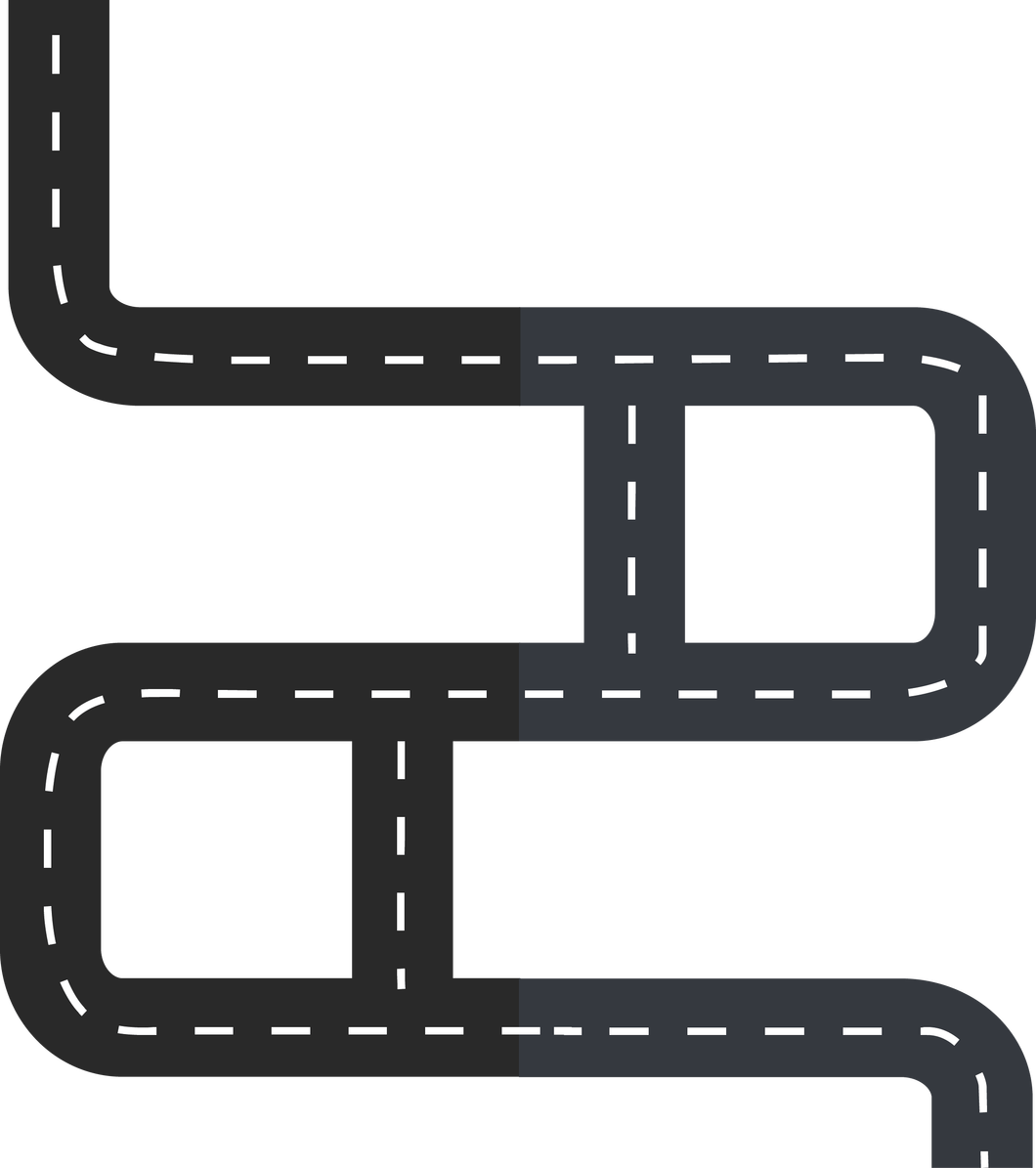 Road Cartoon Png Carbk - Road Top View Cartoon Png (1060x1195), Png Download
