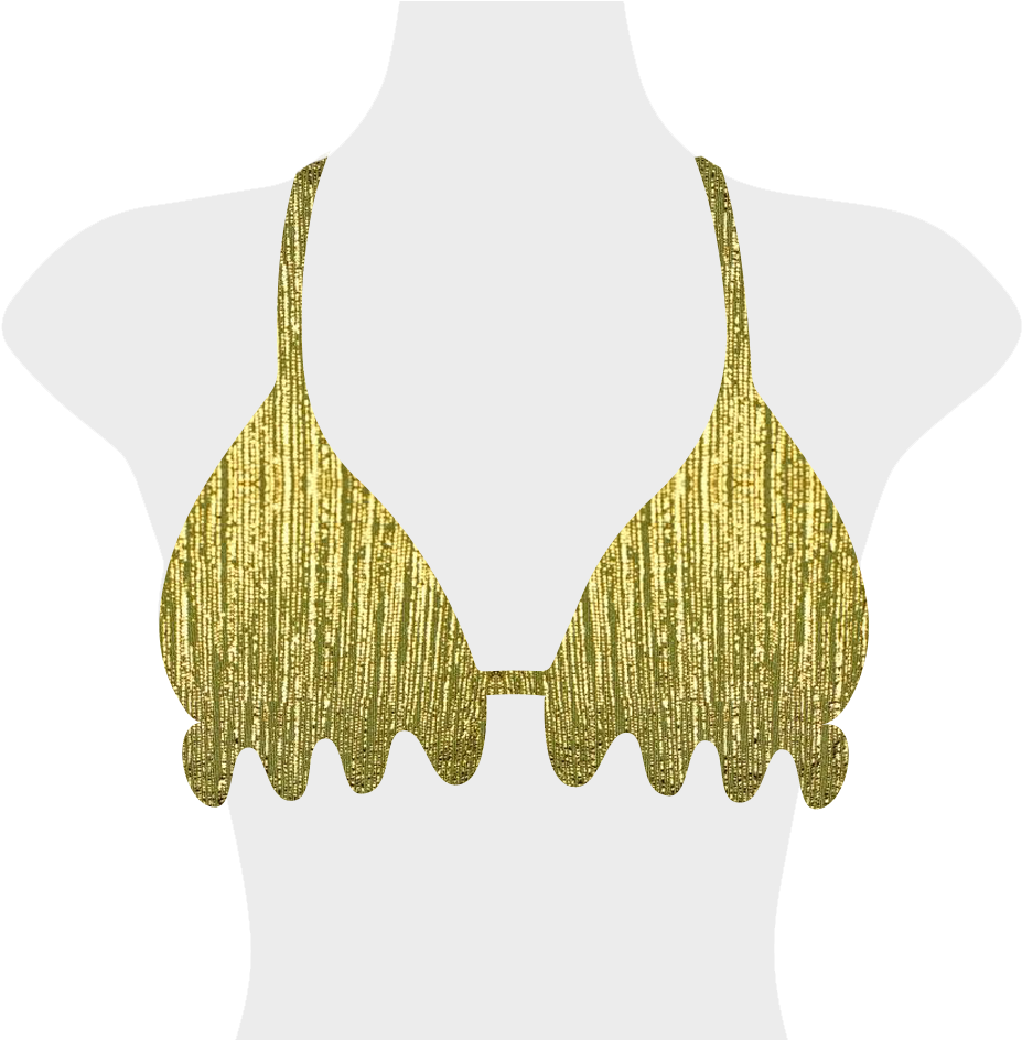 Golden Glow Flora Bikini Top (943x943), Png Download