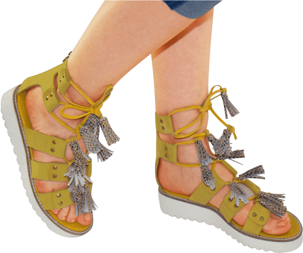 Sandals Celia 20 Nubuk Golden Glow Tassel Snake Dagget - Sandal (1024x1024), Png Download