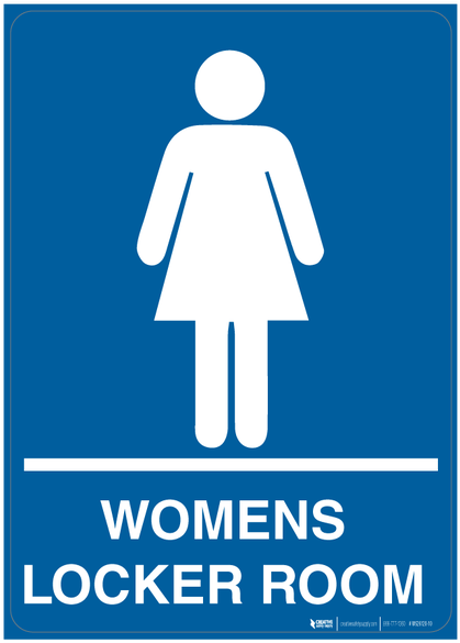 Womans Locker Room - Sign (471x659), Png Download