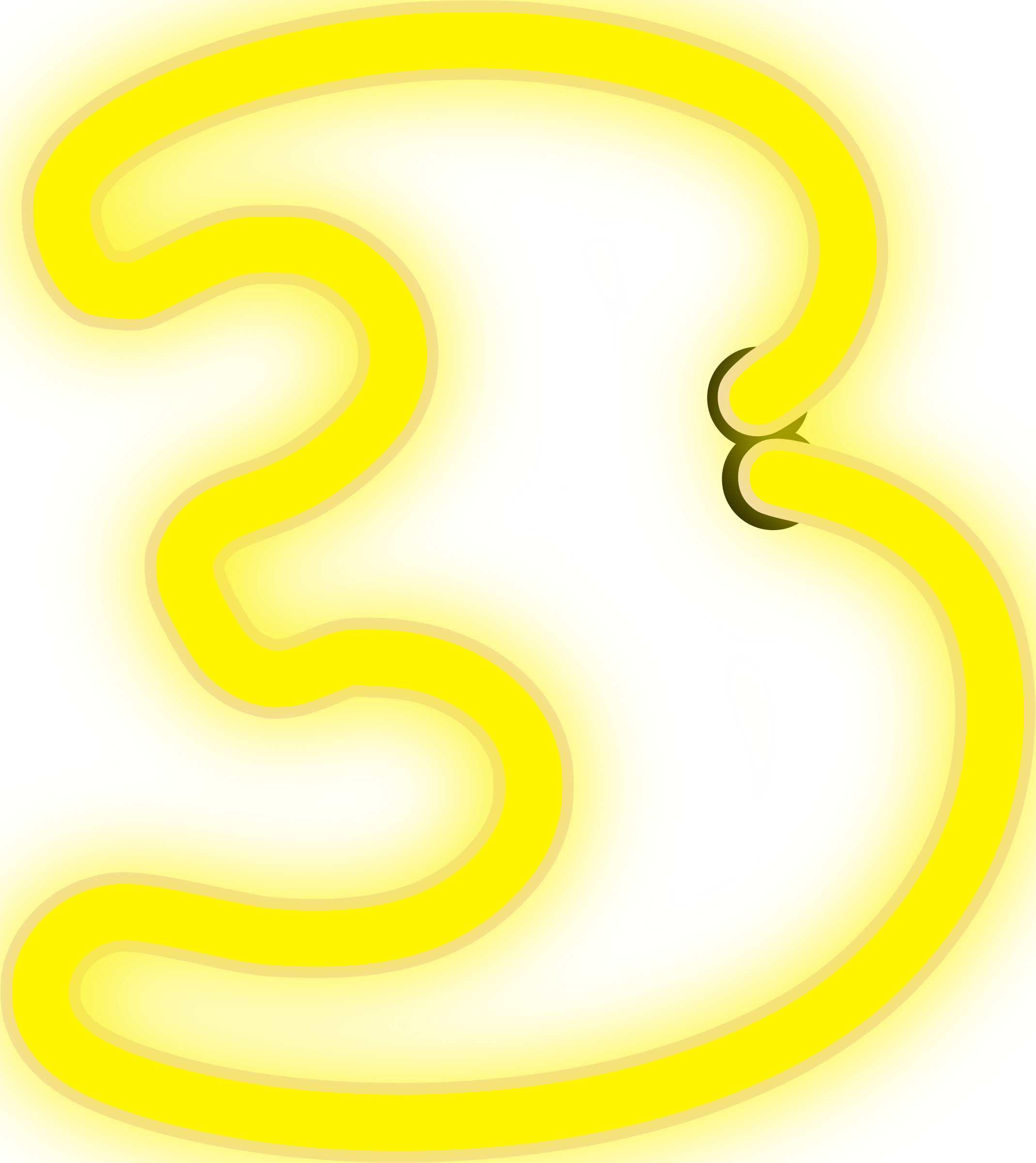 This Free Icons Png Design Of Neon Numerals-3 1 (2139x2400), Png Download