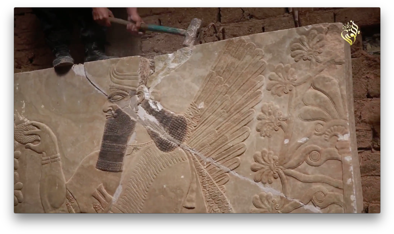 Teaching Violence, Destruction, And Propaganda At Nimrud - Stone Carving (1392x833), Png Download